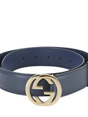 Gucci Navy Blue GG Belt